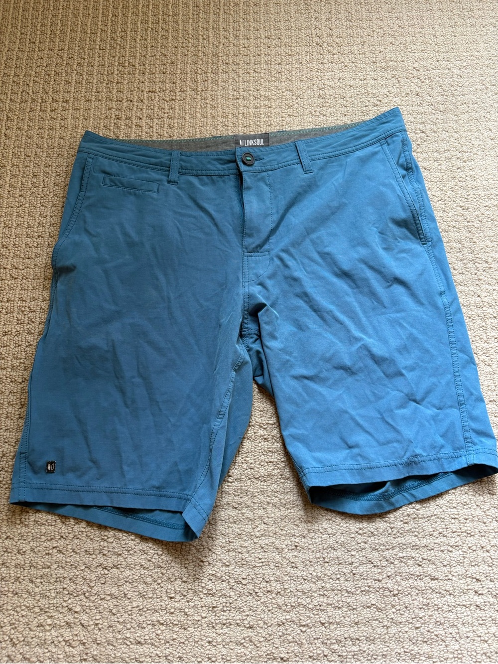 Linksoul Teal Blue Flat Front Men's Shorts